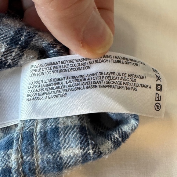 Roots Men's Flannel Long Sleeve Plaid‎ Button Up Shirt Blue Size X-Large Western - Picture 9 of 15